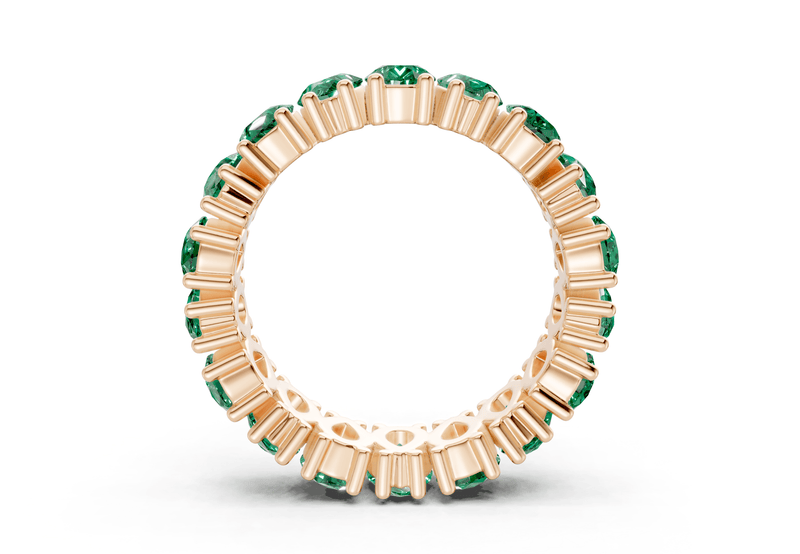 Melrose Pear Cut Emerald Gemstone Eternity Band 8 Carat Total Wt. - Ring Premier