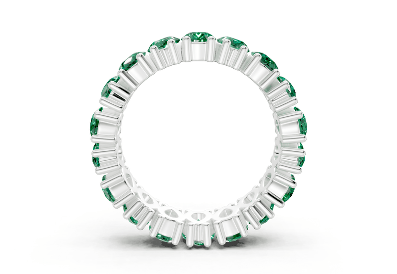 Melrose Pear Cut Emerald Gemstone Eternity Band 8 Carat Total Wt. - Ring Premier