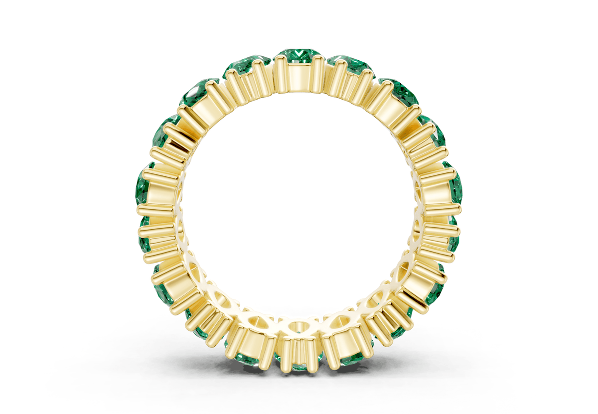 Melrose Pear Cut Emerald Gemstone Eternity Band 8 Carat Total Wt.