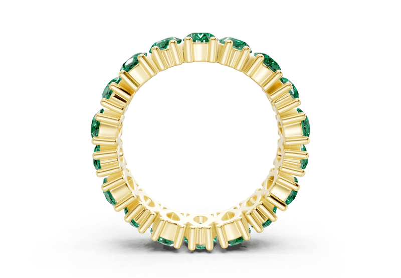 Melrose Pear Cut Emerald Gemstone Eternity Band 8 Carat Total Wt.