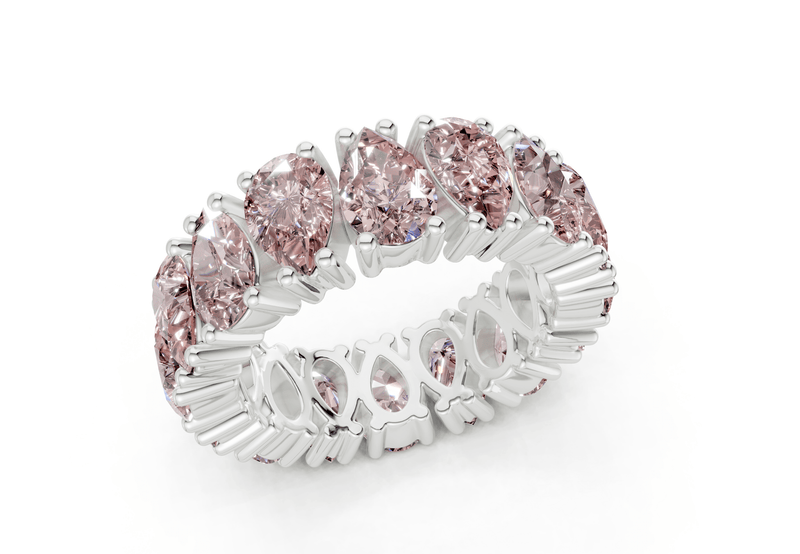 Melrose Pear Cut Pink Diamond Eternity Band 5 Carat Total Wt. - Ring Premier