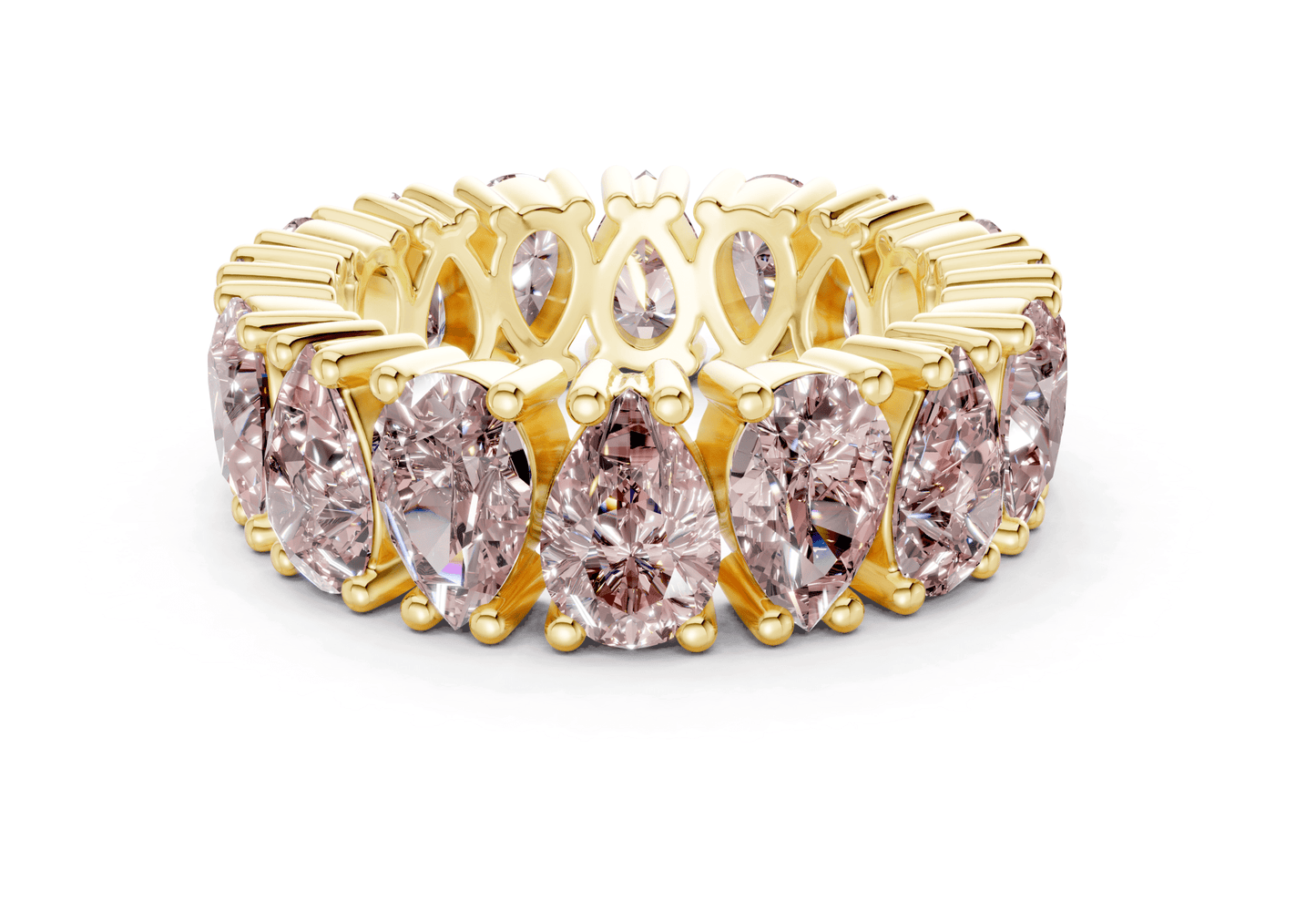 Melrose Pear Cut Pink Diamond Eternity Band 5 Carat Total Wt. - Ring Premier
