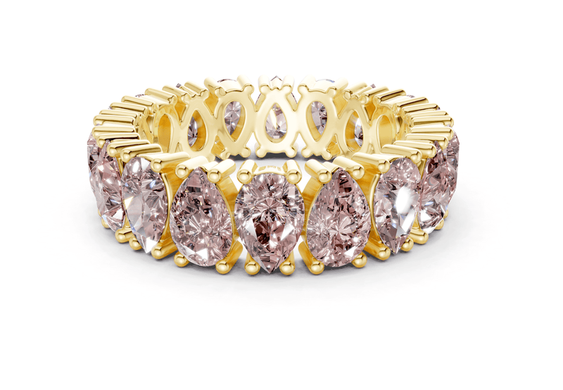 Melrose Pear Cut Pink Diamond Eternity Band 8 Carat Total Wt.