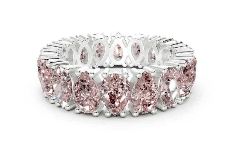 Melrose Pear Cut Pink Diamond Eternity Band 8 Carat Total Wt. - Ring Premier