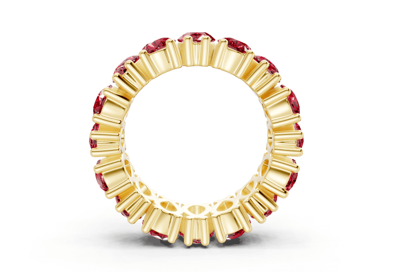 Melrose Pear Cut Ruby Gemstone Eternity Band 5 Carat Total Wt.