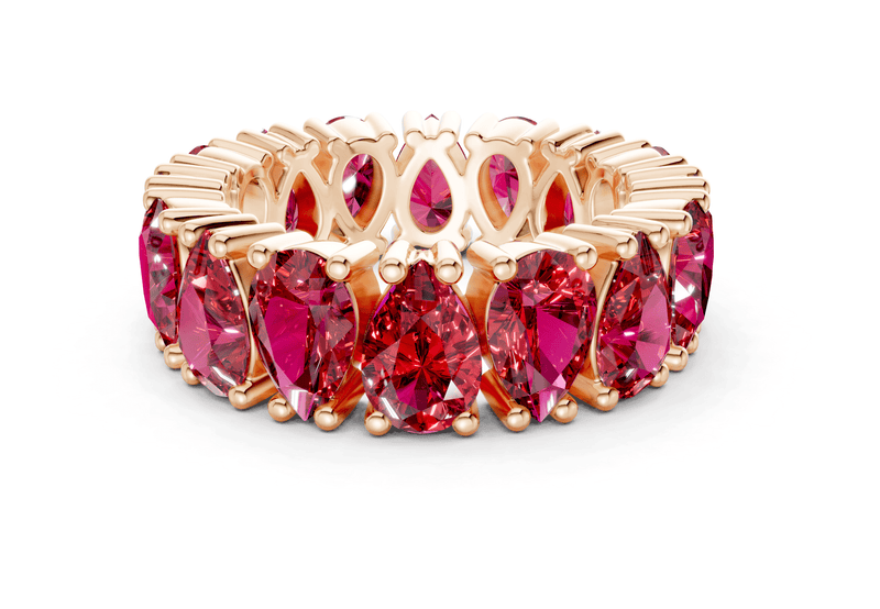 Melrose Pear Cut Ruby Gemstone Eternity Band 5 Carat Total Wt. - Ring Premier