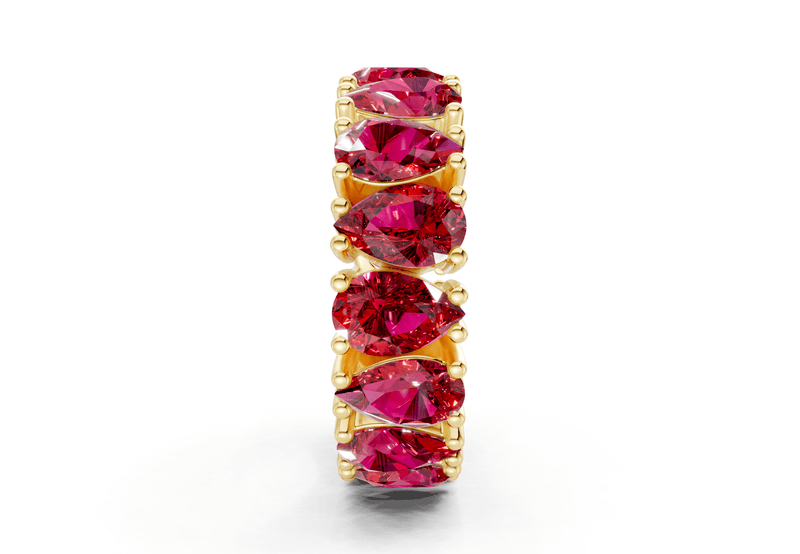 Melrose Pear Cut Ruby Gemstone Eternity Band 5 Carat Total Wt. - Ring Premier