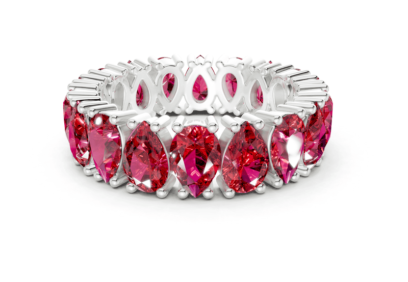 Melrose Pear Cut Ruby Gemstone Eternity Band 8 Carat Total Wt. - Ring Premier