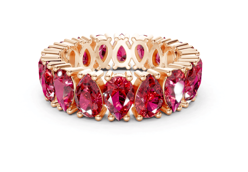 Melrose Pear Cut Ruby Gemstone Eternity Band 8 Carat Total Wt. - Ring Premier