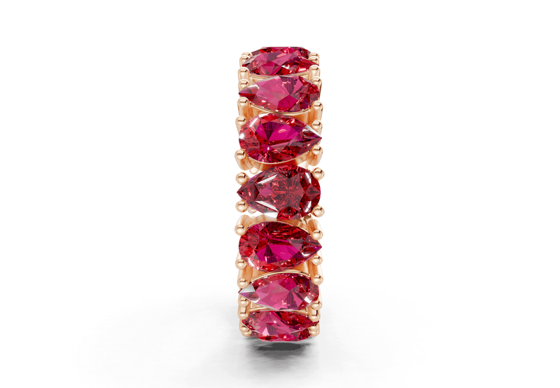 Melrose Pear Cut Ruby Gemstone Eternity Band 8 Carat Total Wt. - Ring Premier