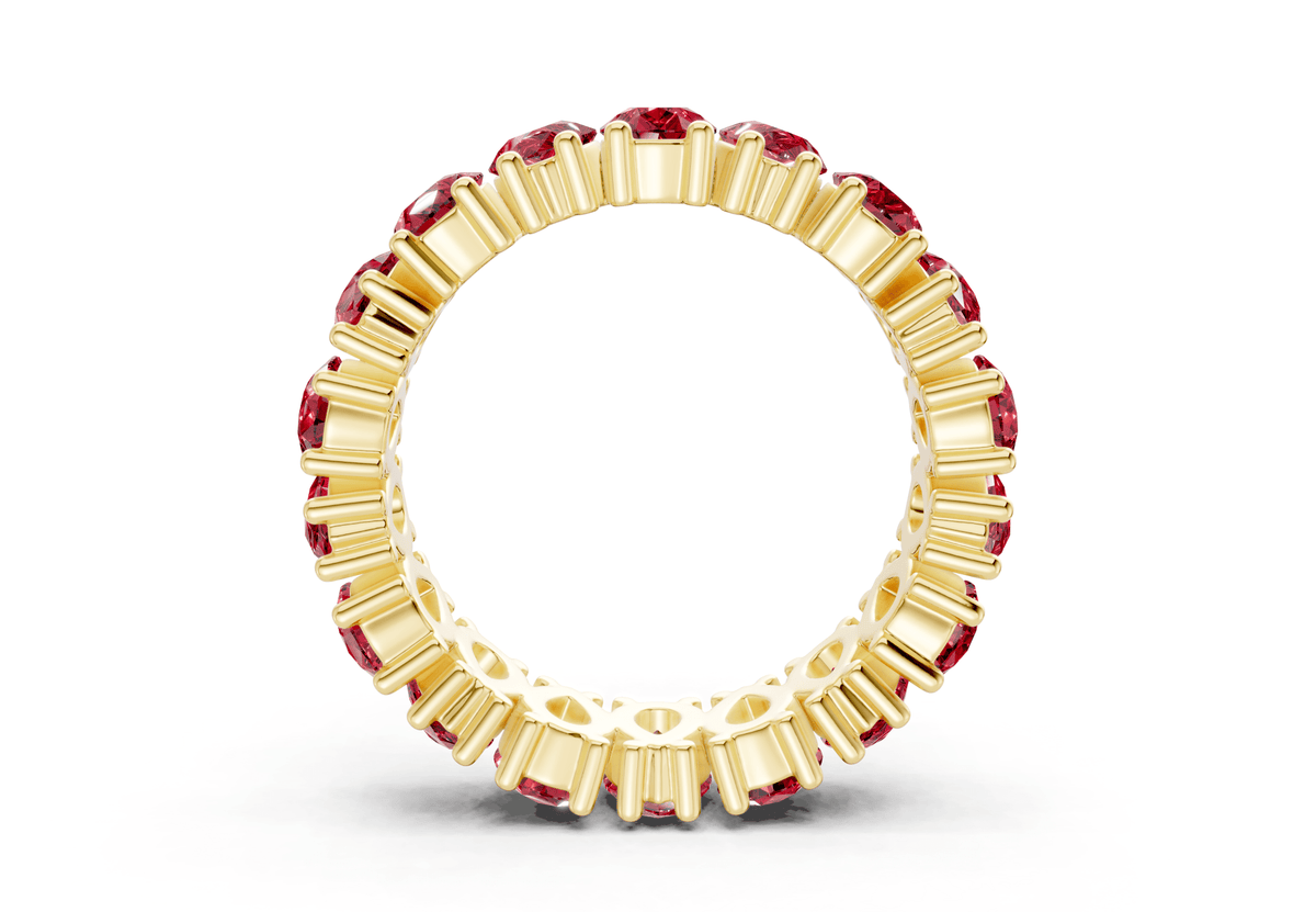 Melrose Pear Cut Ruby Gemstone Eternity Band 8 Carat Total Wt.