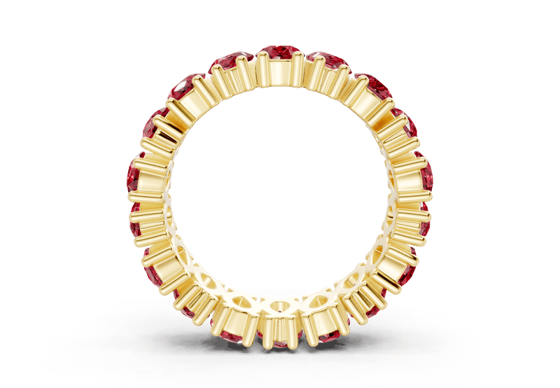 Melrose Pear Cut Ruby Gemstone Eternity Band 8 Carat Total Wt.
