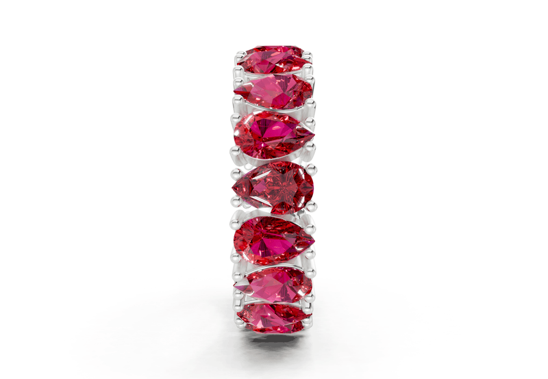 Melrose Pear Cut Ruby Gemstone Eternity Band 8 Carat Total Wt. - Ring Premier