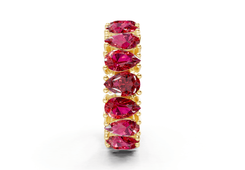 Melrose Pear Cut Ruby Gemstone Eternity Band 8 Carat Total Wt. - Ring Premier