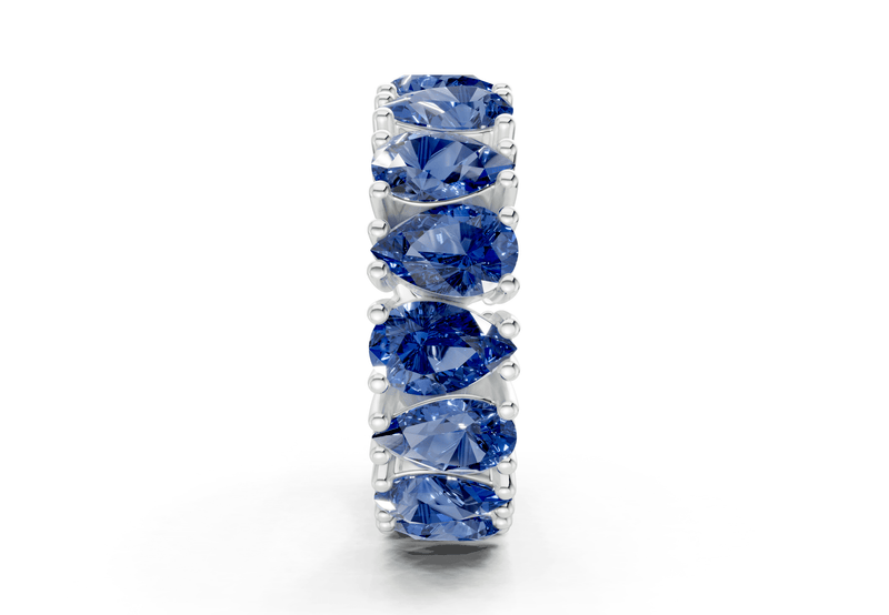 Melrose Pear Cut Sapphire Gemstone Eternity Band 5 Carat Total Wt. - Ring Premier