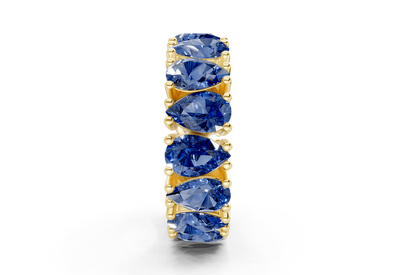 Melrose Pear Cut Sapphire Gemstone Eternity Band 5 Carat Total Wt. - Ring Premier