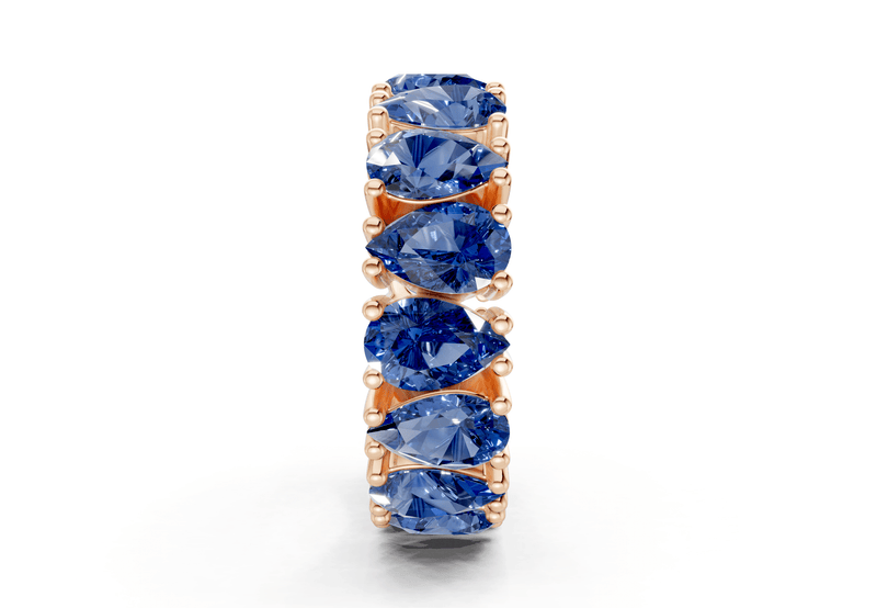 Melrose Pear Cut Sapphire Gemstone Eternity Band 5 Carat Total Wt. - Ring Premier
