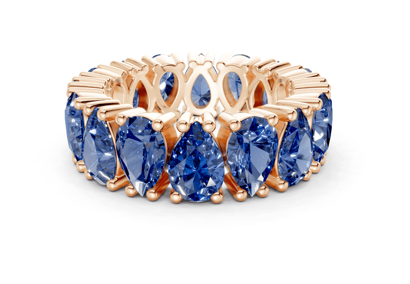 Melrose Pear Cut Sapphire Gemstone Eternity Band 5 Carat Total Wt. - Ring Premier