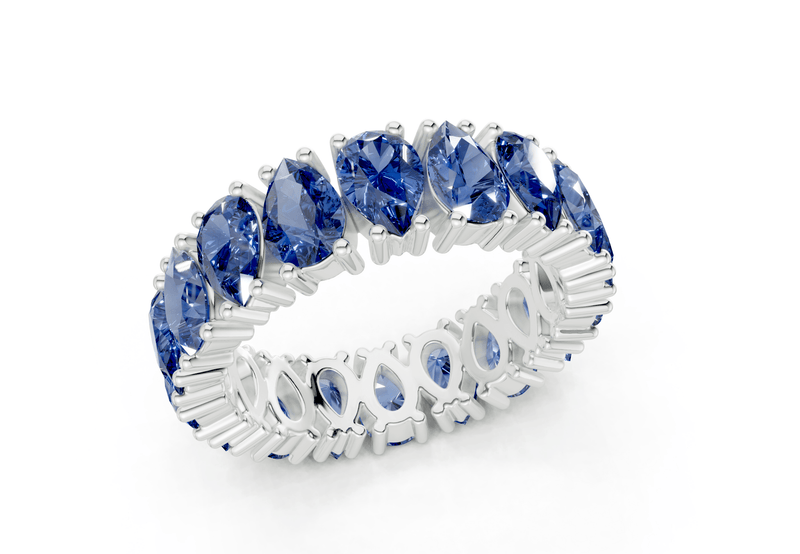 Melrose Pear Cut Sapphire Gemstone Eternity Band 8 Carat Total Wt. - Ring Premier