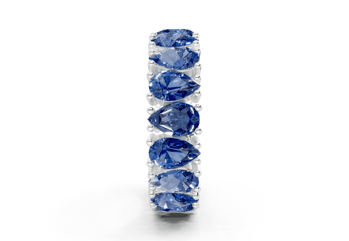 Melrose Pear Cut Sapphire Gemstone Eternity Band 8 Carat Total Wt.
