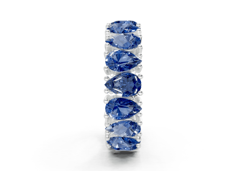 Melrose Pear Cut Sapphire Gemstone Eternity Band 8 Carat Total Wt. - Ring Premier
