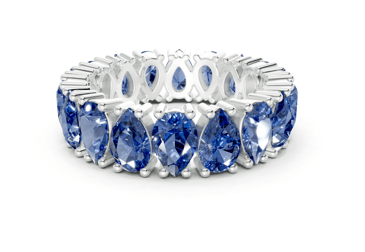 Melrose Pear Cut Sapphire Gemstone Eternity Band 8 Carat Total Wt.