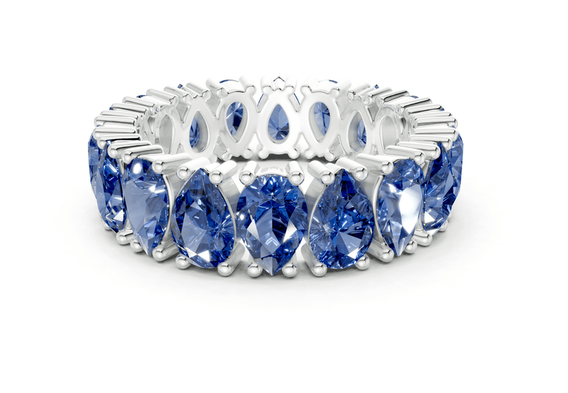 Melrose Pear Cut Sapphire Gemstone Eternity Band 8 Carat Total Wt. - Ring Premier