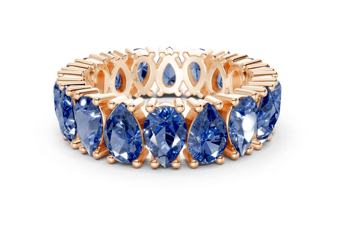 Melrose Pear Cut Sapphire Gemstone Eternity Band 8 Carat Total Wt.