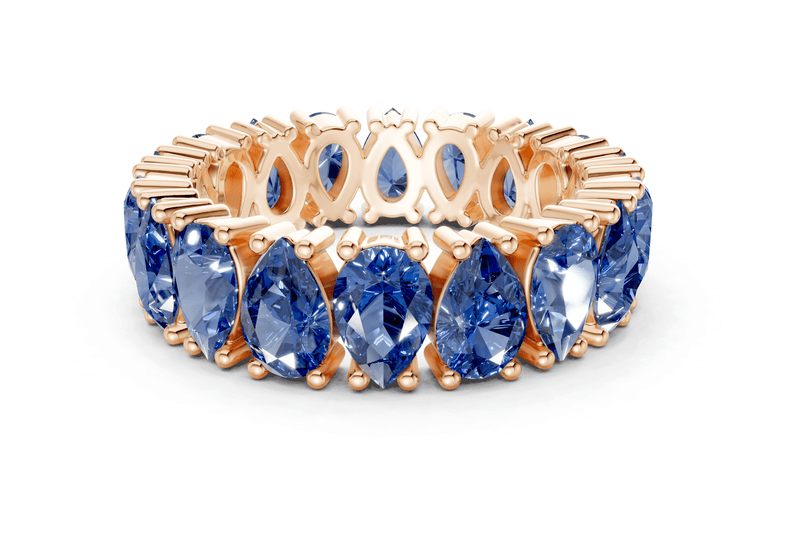 Melrose Pear Cut Sapphire Gemstone Eternity Band 8 Carat Total Wt. - Ring Premier