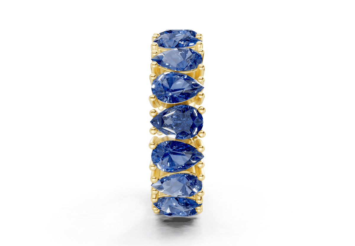 Melrose Pear Cut Sapphire Gemstone Eternity Band 8 Carat Total Wt.