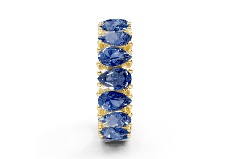 Melrose Pear Cut Sapphire Gemstone Eternity Band 8 Carat Total Wt. - Ring Premier