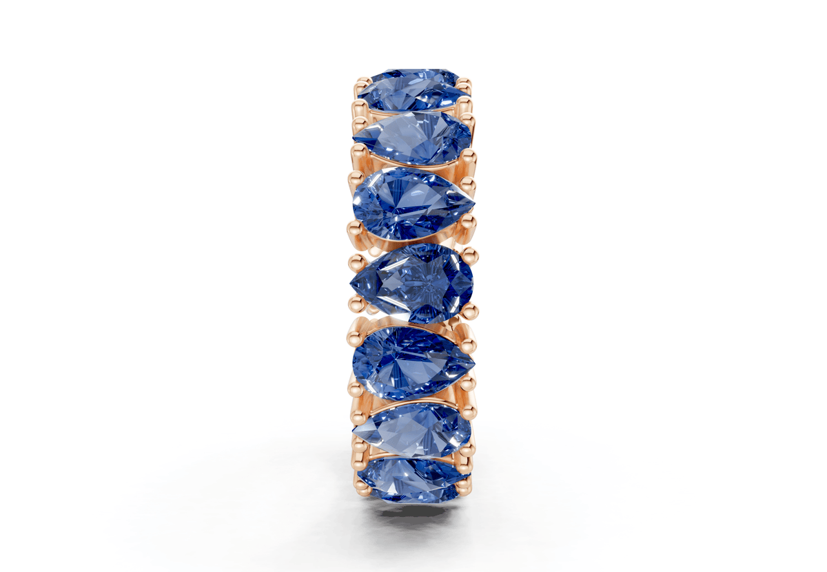 Melrose Pear Cut Sapphire Gemstone Eternity Band 8 Carat Total Wt.