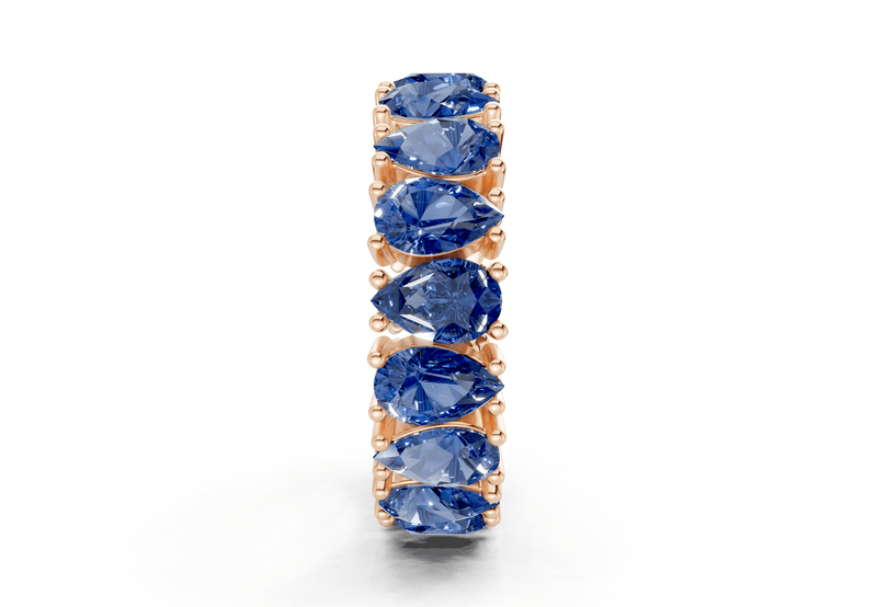 Melrose Pear Cut Sapphire Gemstone Eternity Band 8 Carat Total Wt. - Ring Premier