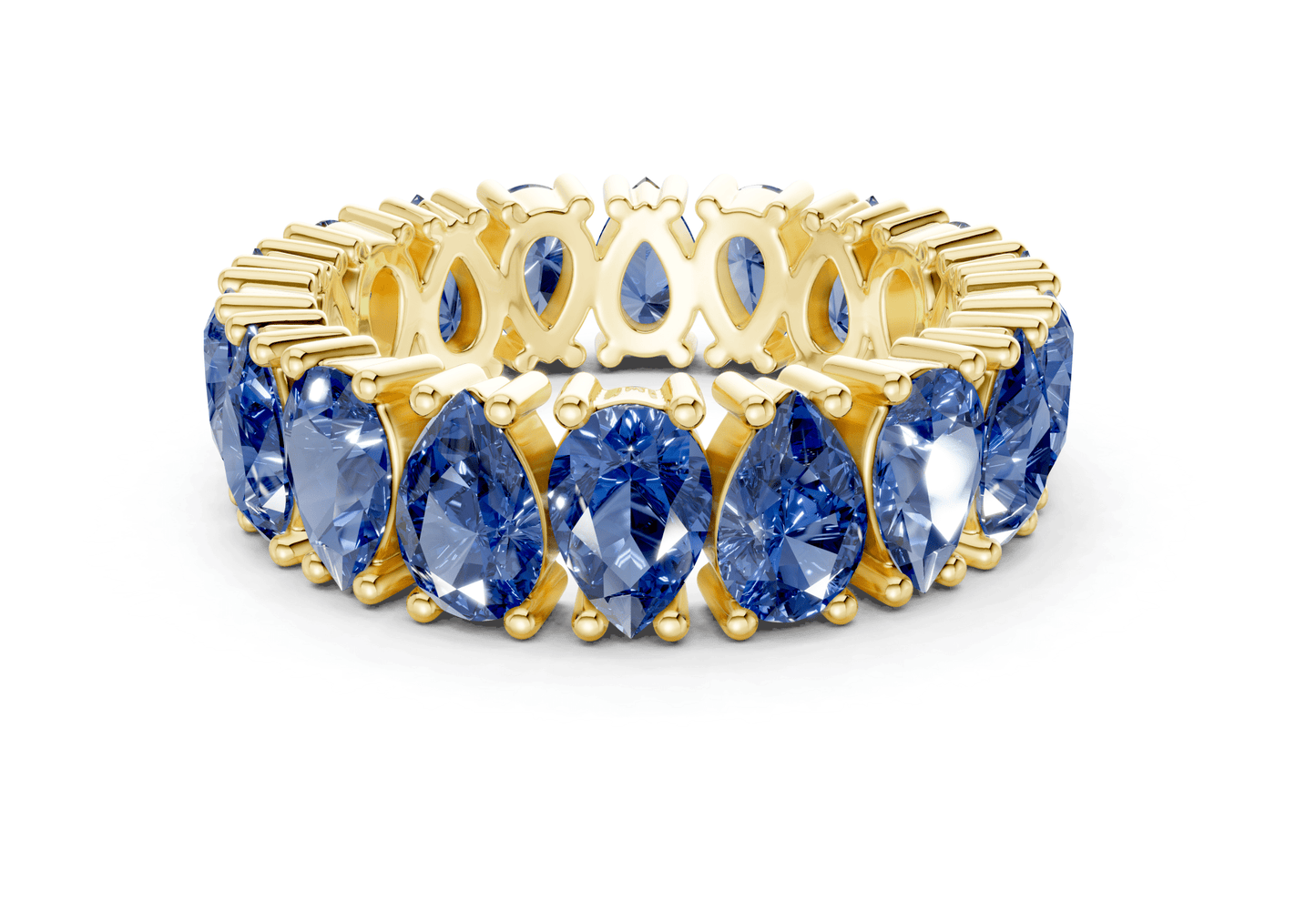 Melrose Pear Cut Sapphire Gemstone Eternity Band 8 Carat Total Wt. - Ring Premier