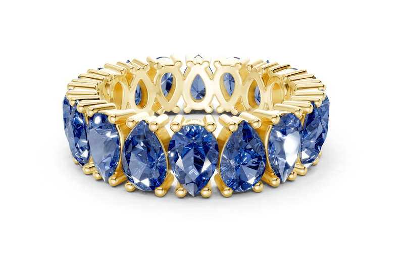 Melrose Pear Cut Sapphire Gemstone Eternity Band 8 Carat Total Wt.