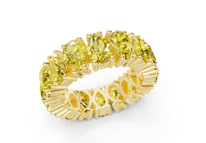 Melrose Pear Cut Yellow Diamond Eternity Band 5 Carat Total Wt. - Ring Premier