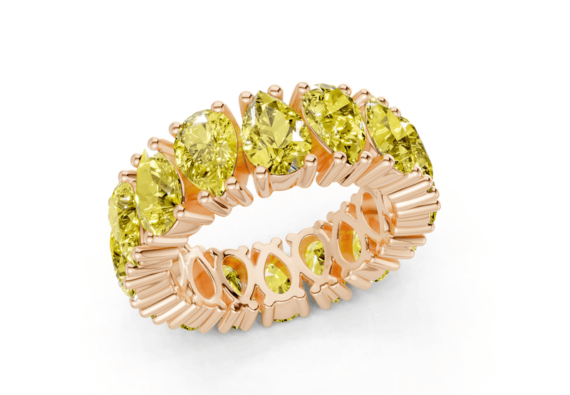 Melrose Pear Cut Yellow Diamond Eternity Band 5 Carat Total Wt. - Ring Premier