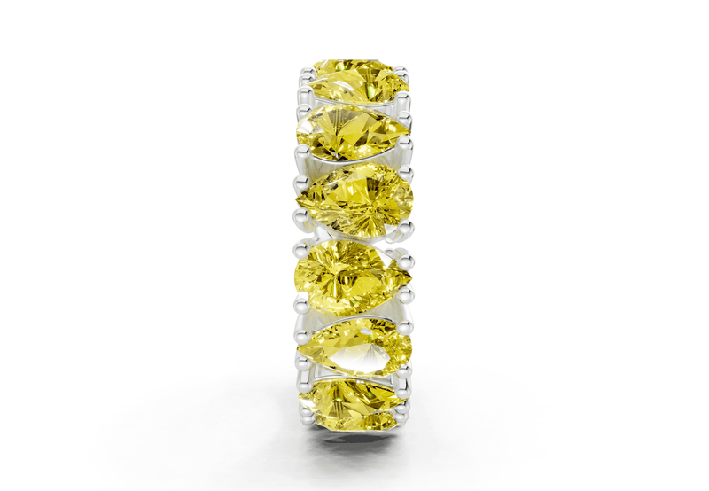 Melrose Pear Cut Yellow Diamond Eternity Band 5 Carat Total Wt. - Ring Premier