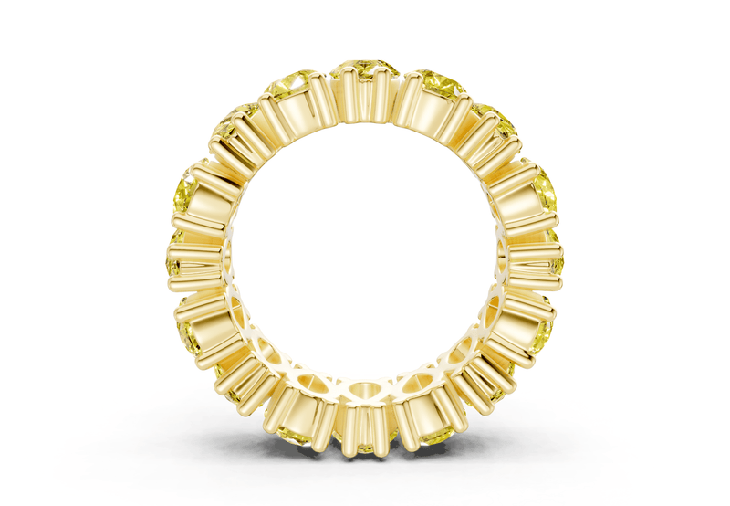 Melrose Pear Cut Yellow Diamond Eternity Band 5 Carat Total Wt.