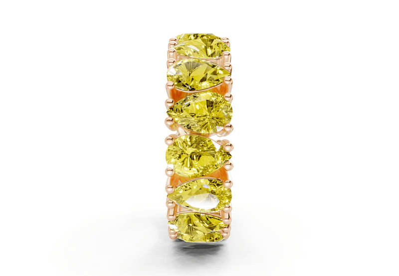 Melrose Pear Cut Yellow Diamond Eternity Band 5 Carat Total Wt. - Ring Premier
