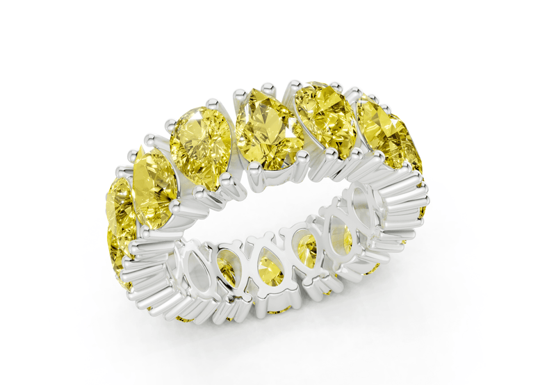 Melrose Pear Cut Yellow Diamond Eternity Band 5 Carat Total Wt. - Ring Premier