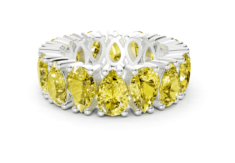 Melrose Pear Cut Yellow Diamond Eternity Band 5 Carat Total Wt. - Ring Premier