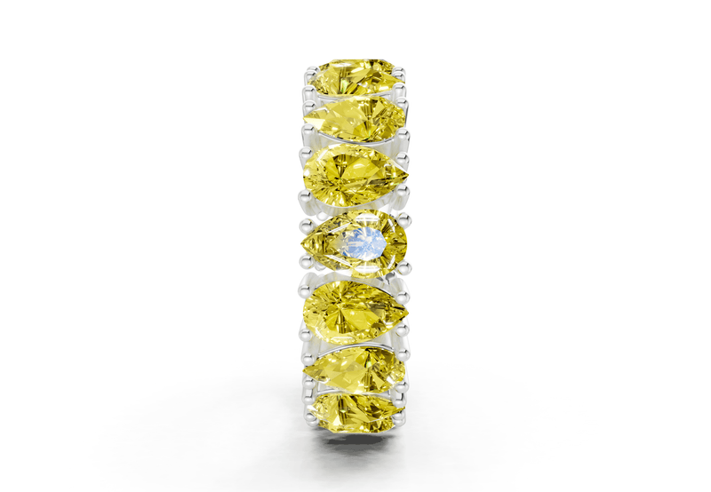 Melrose Pear Cut Yellow Diamond Eternity Band 8 Carat Total Wt. - Ring Premier
