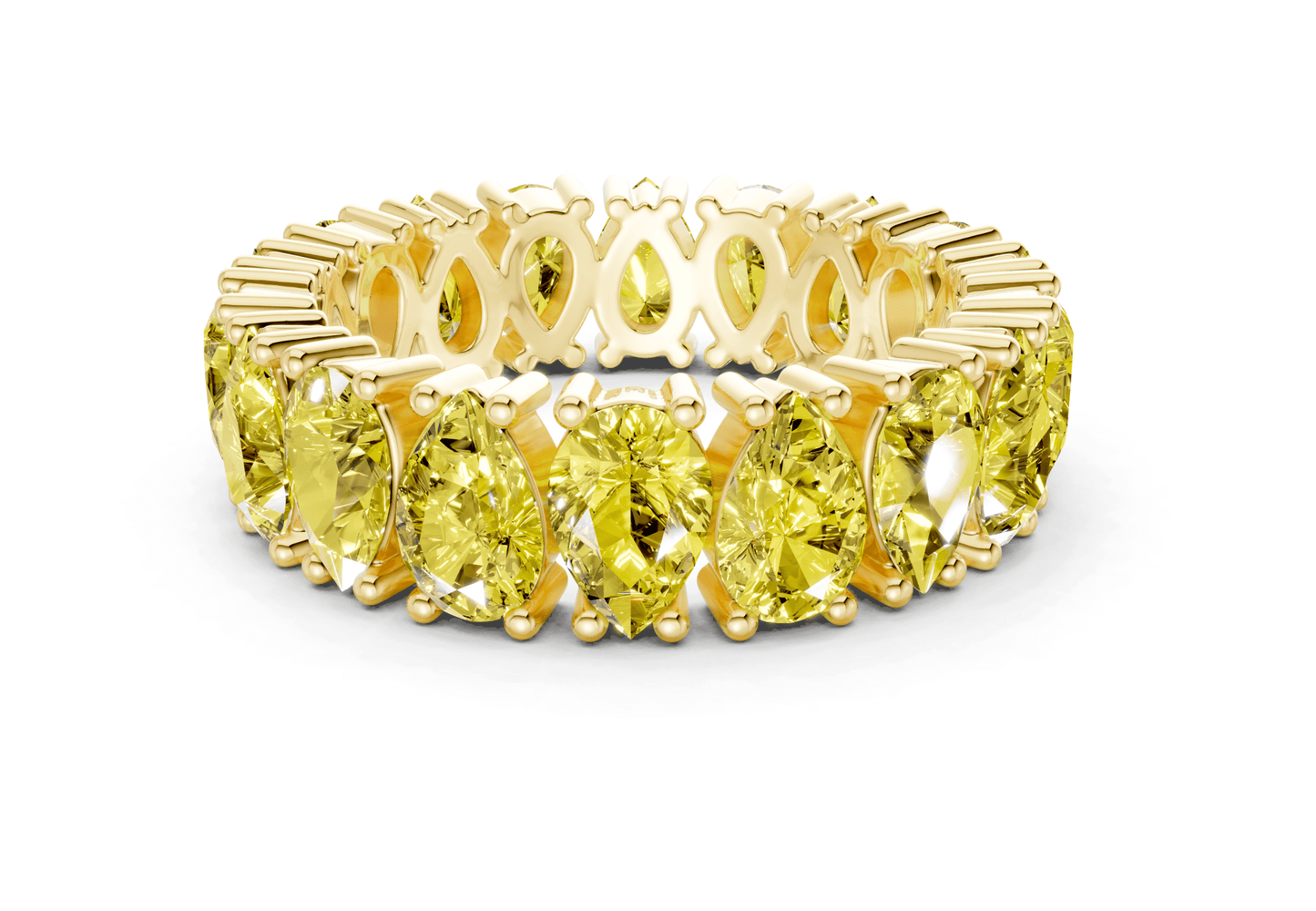 Melrose Pear Cut Yellow Diamond Eternity Band 8 Carat Total Wt. - Ring Premier