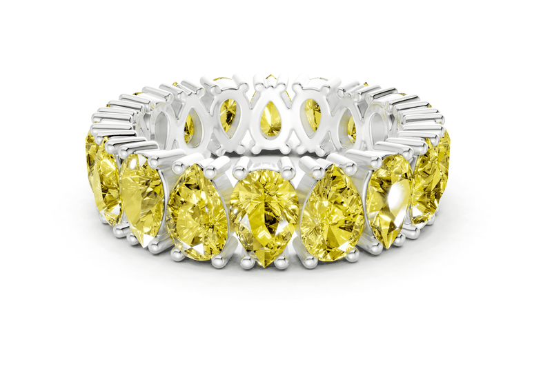 Melrose Pear Cut Yellow Diamond Eternity Band 8 Carat Total Wt. - Ring Premier