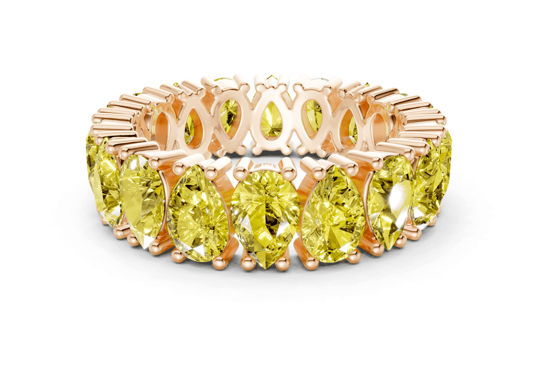 Melrose Pear Cut Yellow Diamond Eternity Band 8 Carat Total Wt. - Ring Premier