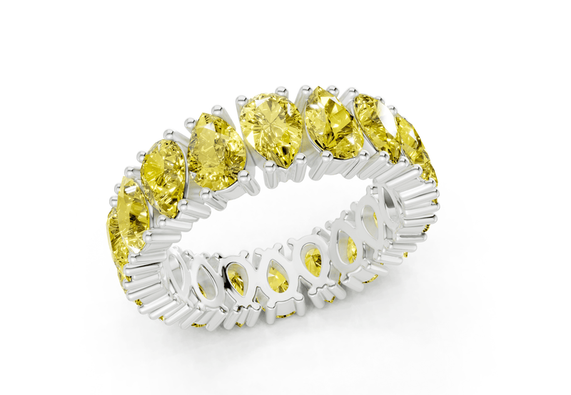 Melrose Pear Cut Yellow Diamond Eternity Band 8 Carat Total Wt. - Ring Premier