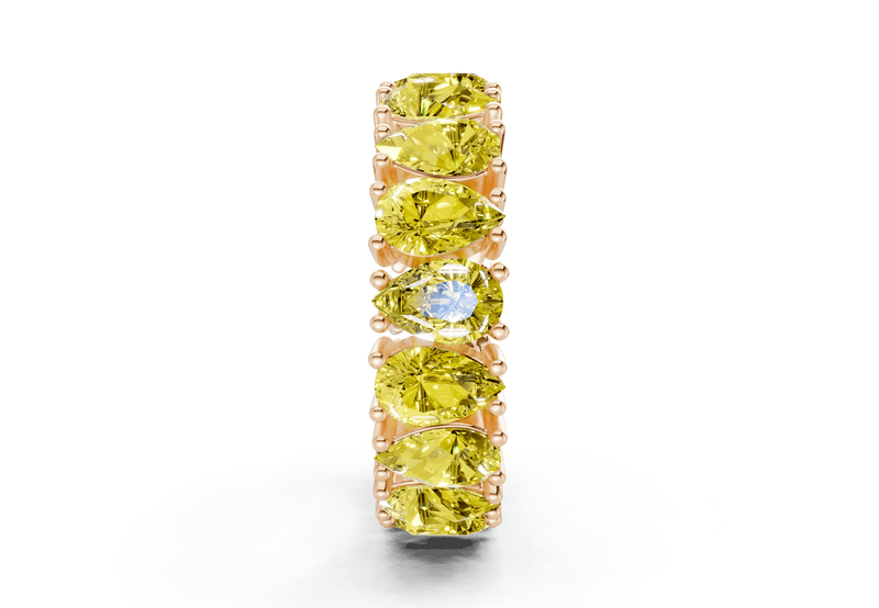 Melrose Pear Cut Yellow Diamond Eternity Band 8 Carat Total Wt. - Ring Premier