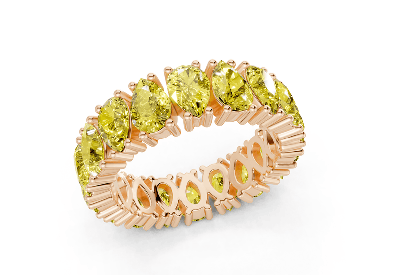 Melrose Pear Cut Yellow Diamond Eternity Band 8 Carat Total Wt. - Ring Premier