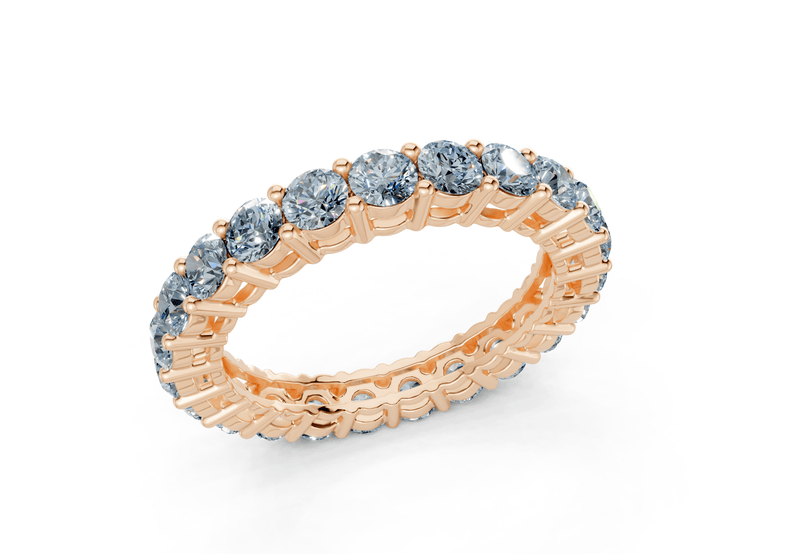 Melrose Round Cut Blue Diamond Eternity Band 5 Carat Total Wt. - Ring Premier